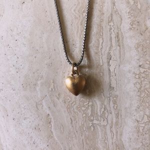 Matte Gold Heart Pendant Choker